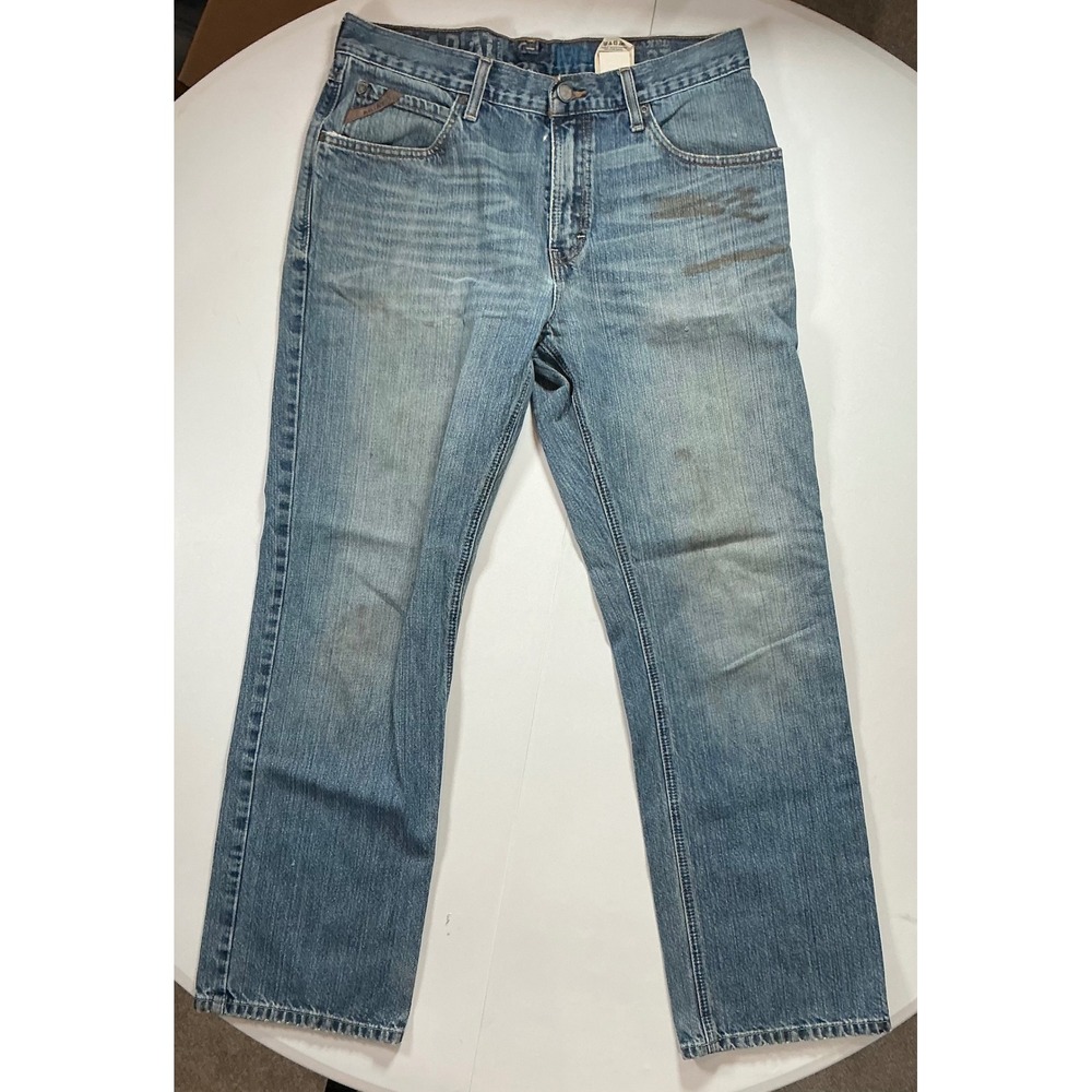 Ariat M2 Relaxed Bootcut Jeans Mens 33x32 M Wash Distressed Workwear Cowboy